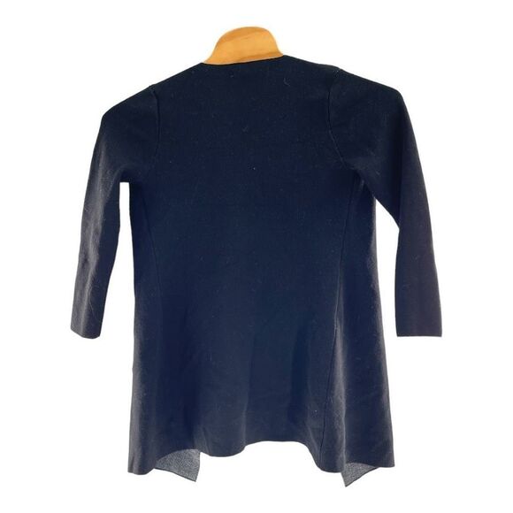 Maxsport Women's 3/4 Sleeve Draped Collar Coat Black & Gray Size Small - Picture 2 of 4